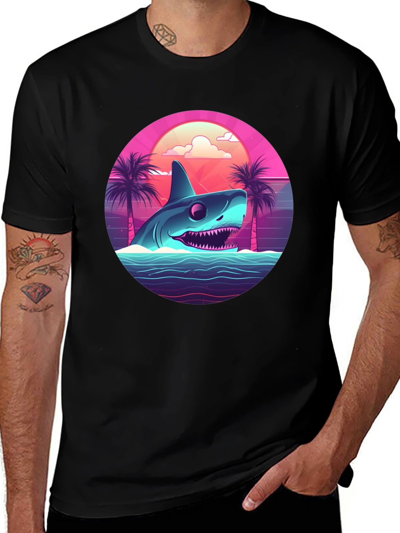 Retro Shark T-Shirt - 80s Style