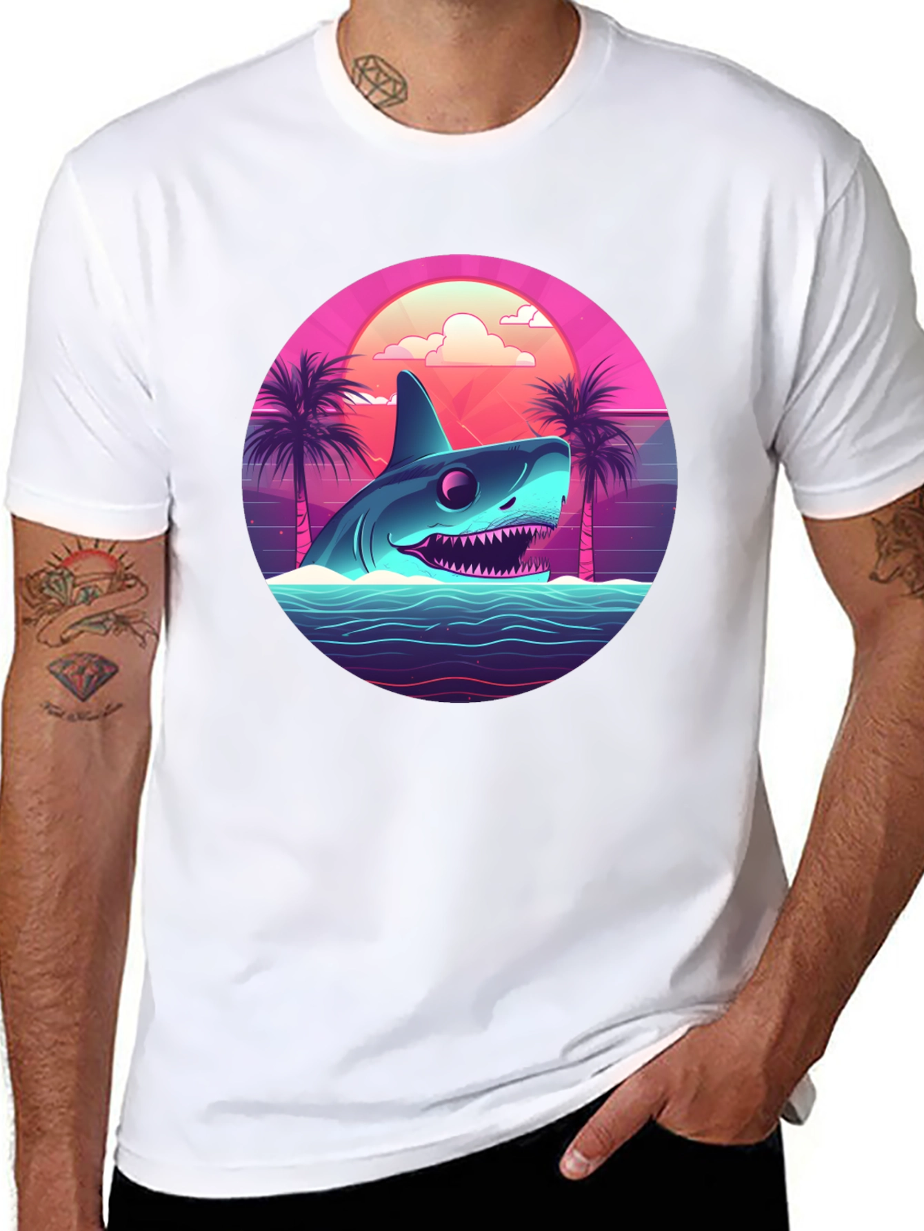 Retro Shark T-Shirt - 80s Style