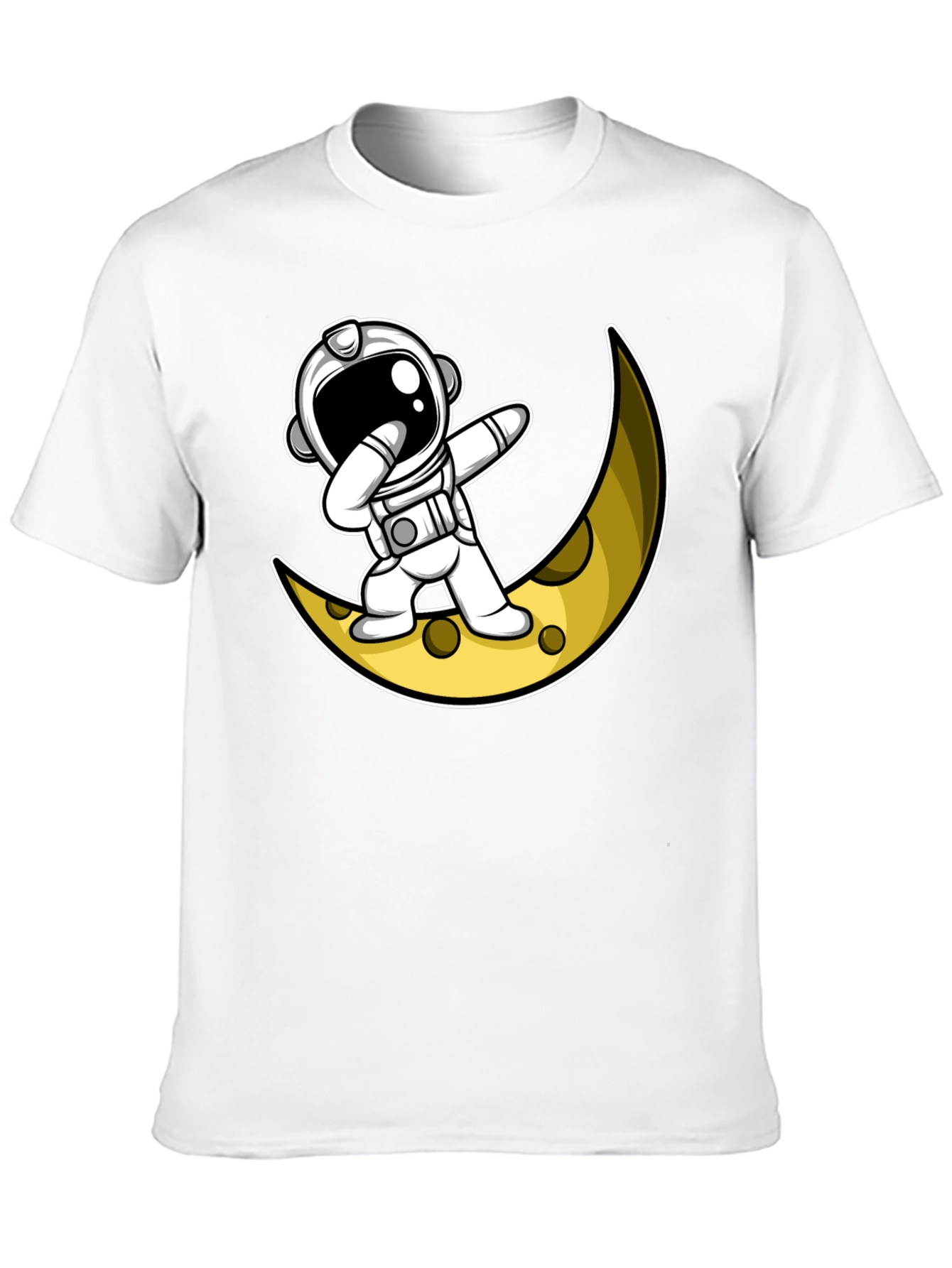 Astronaut Moon Dabbing Graphic T-Shirt - Black