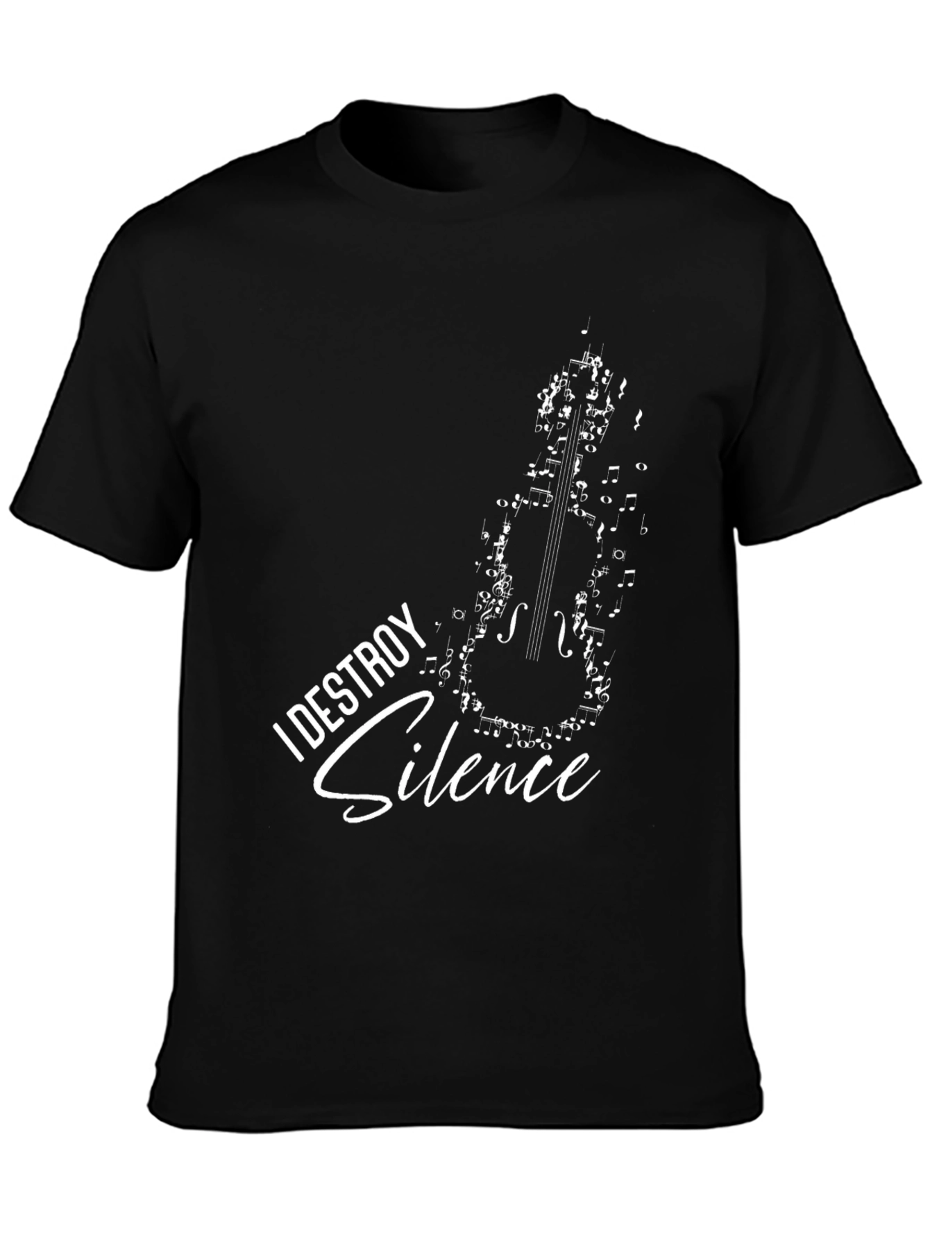 I Destroy Silence Musician T-Shirt Black