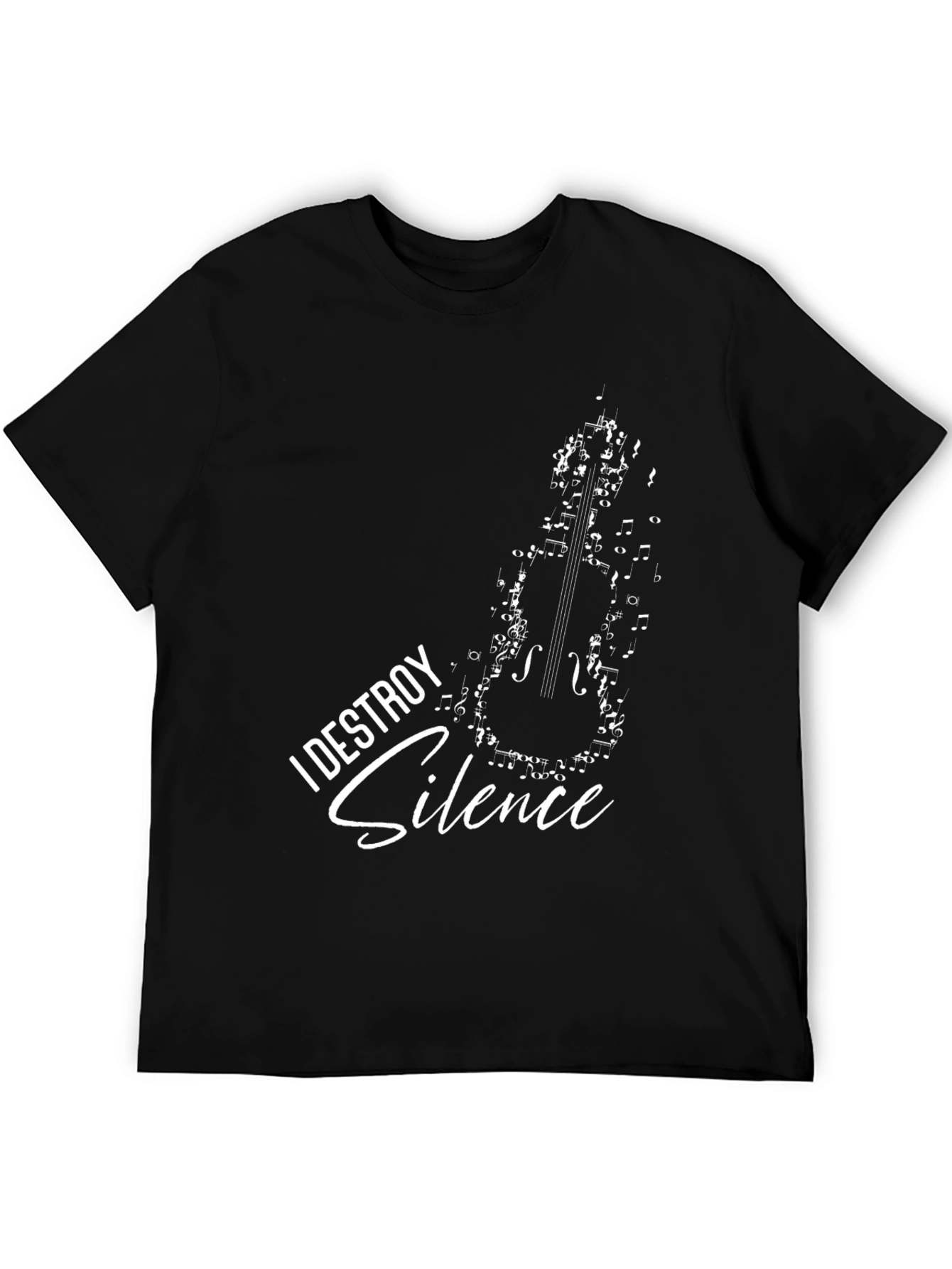 I Destroy Silence Musician T-Shirt Black