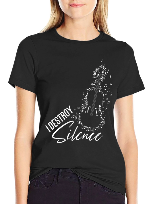 I Destroy Silence Musician T-Shirt Black
