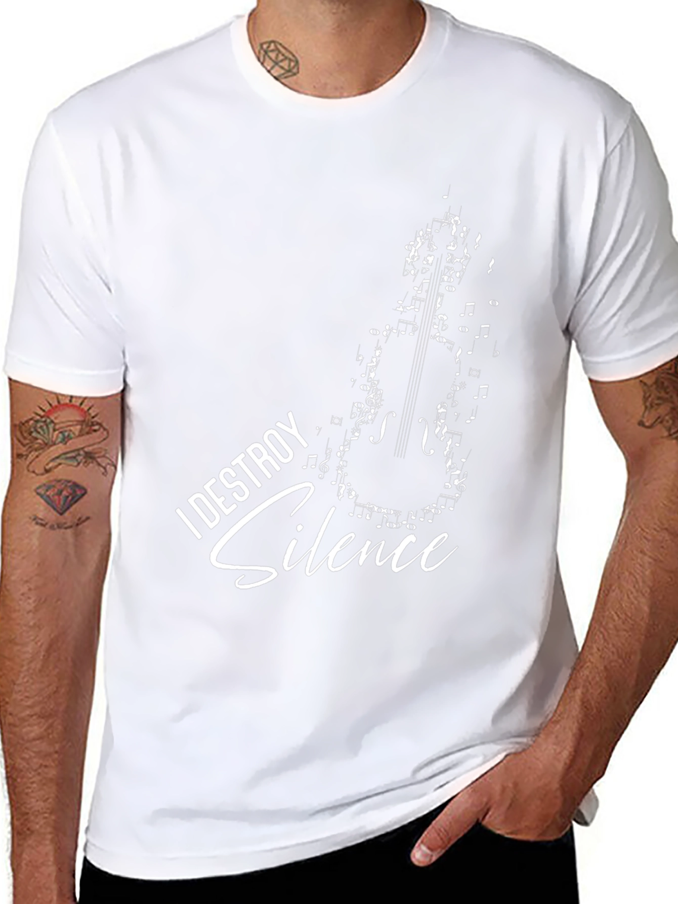 I Destroy Silence Musician T-Shirt Black