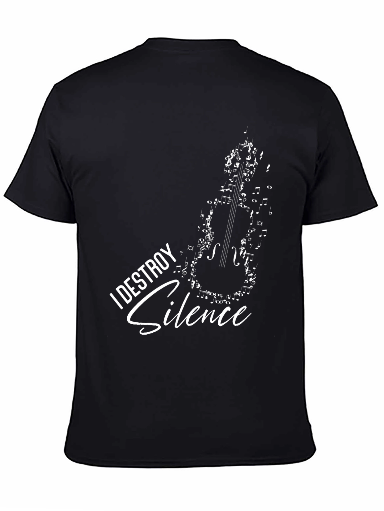 I Destroy Silence Musician T-Shirt Black