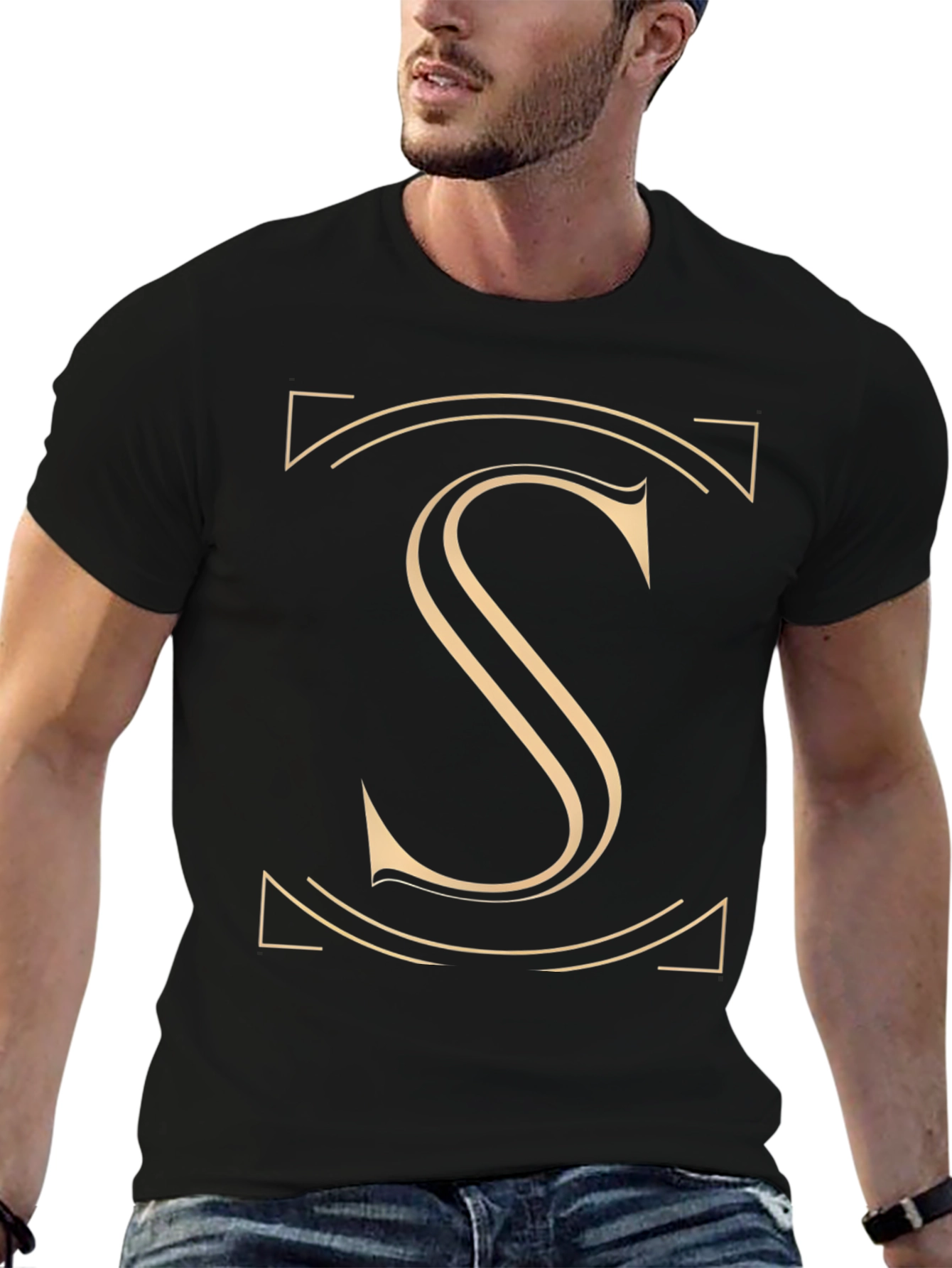 Elegant Initial S Graphic T-Shirt - Stylish Design