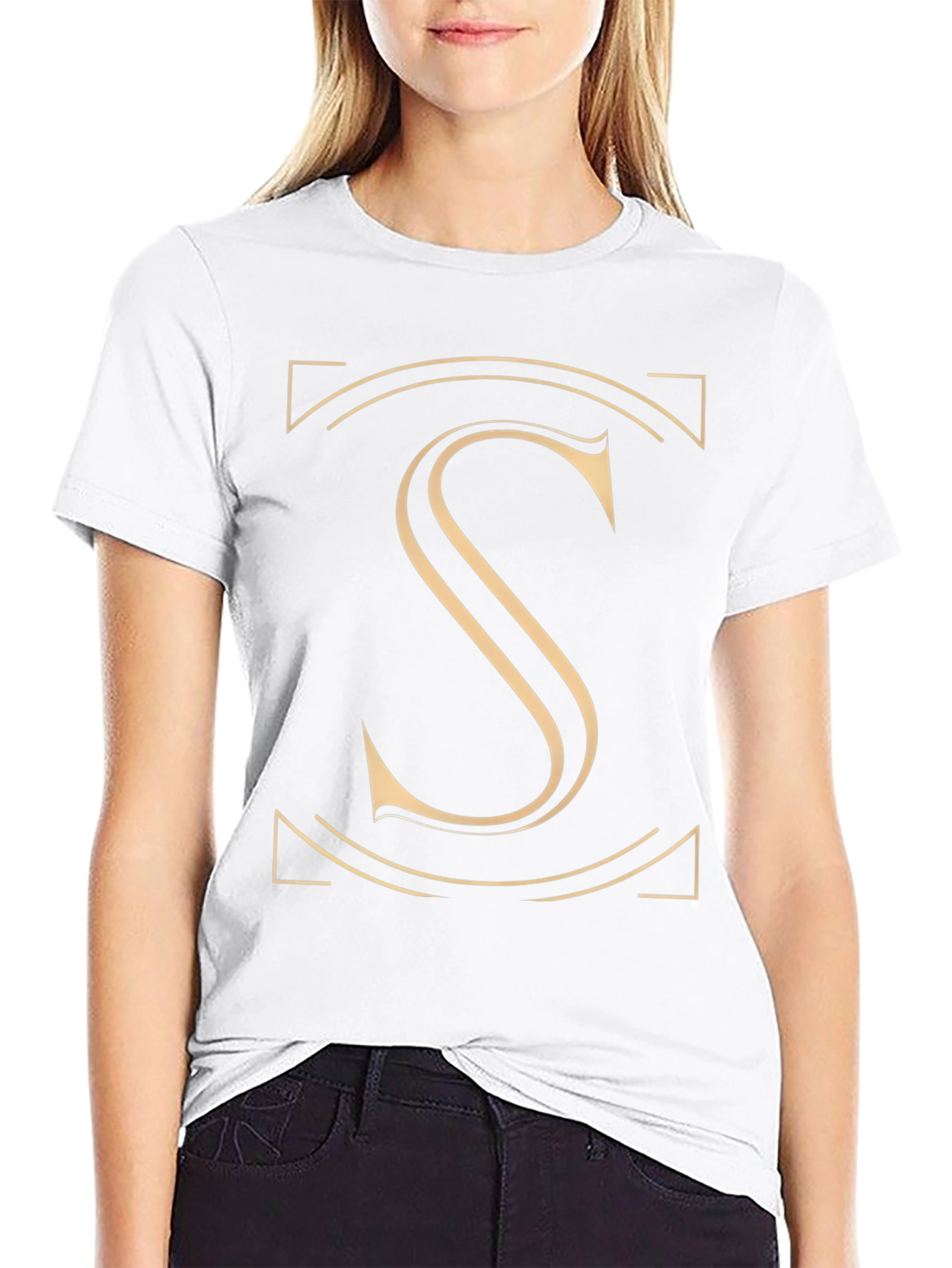 Elegant Initial S Graphic T-Shirt - Stylish Design