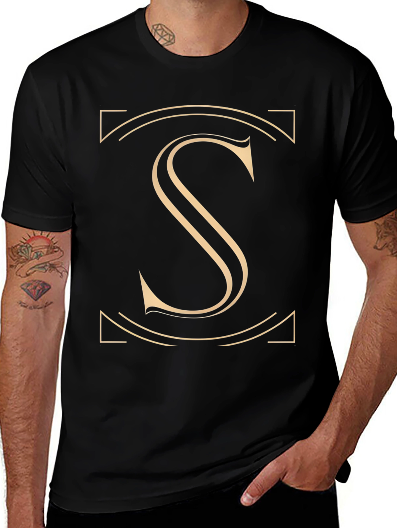 Elegant Initial S Graphic T-Shirt - Stylish Design
