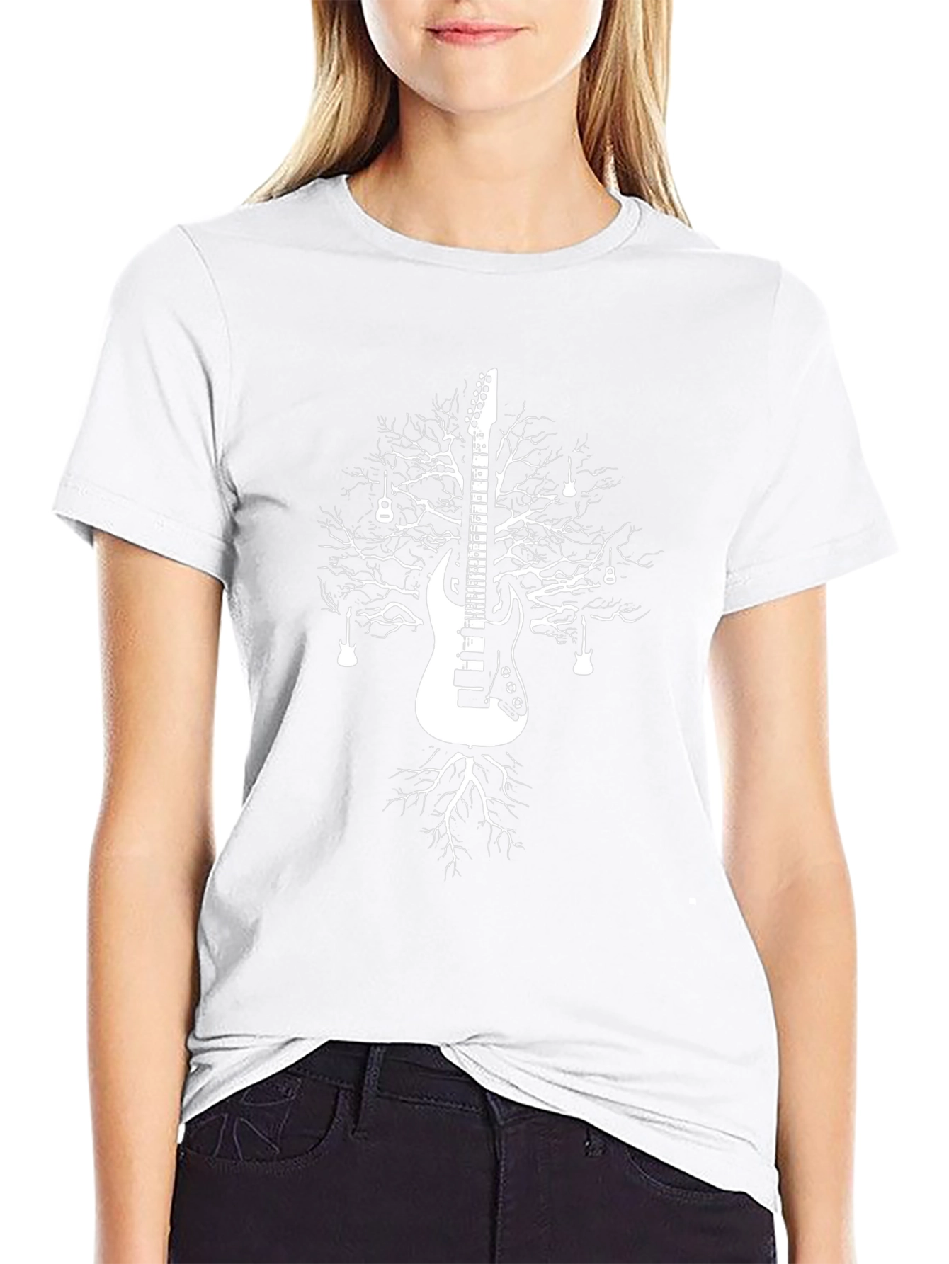 Guitar Tree Graphic T-Shirt - Black