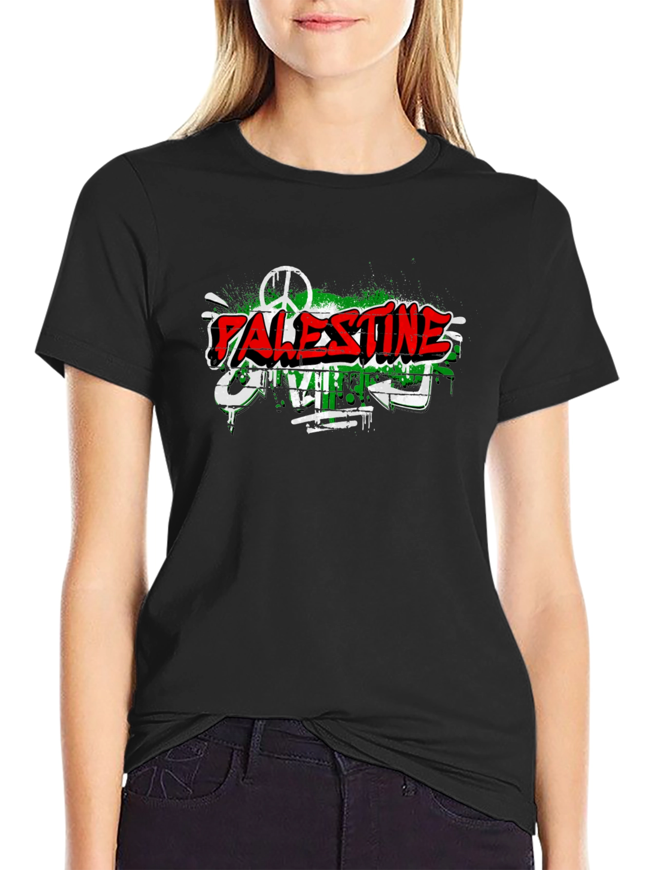 Palestine Graffiti T-Shirt Peace & Freedom