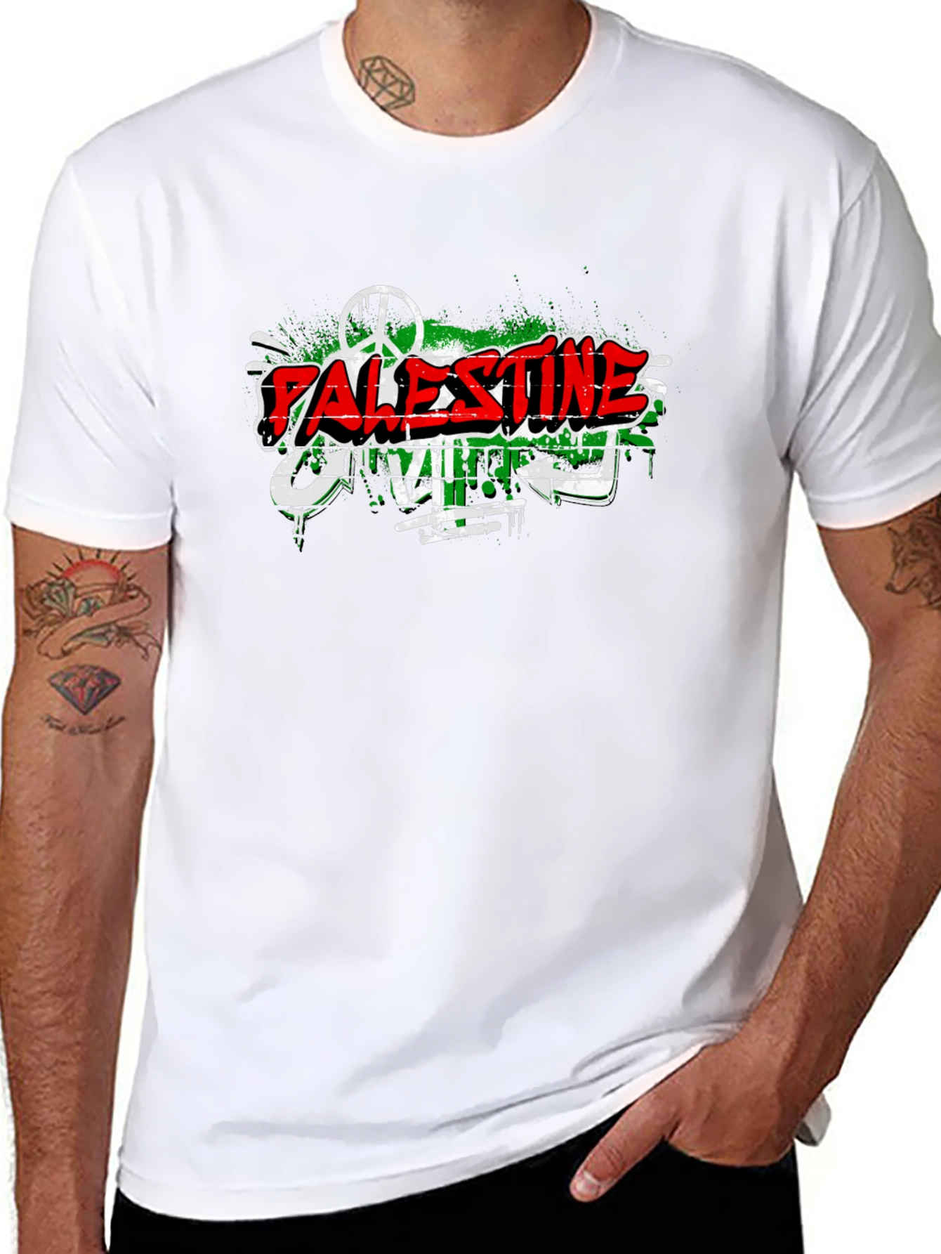 Palestine Graffiti T-Shirt Peace & Freedom