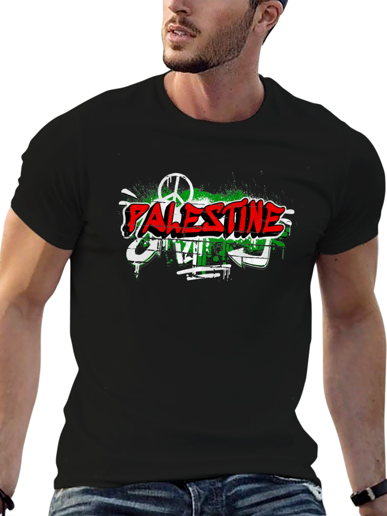 Palestine Graffiti T-Shirt Peace & Freedom