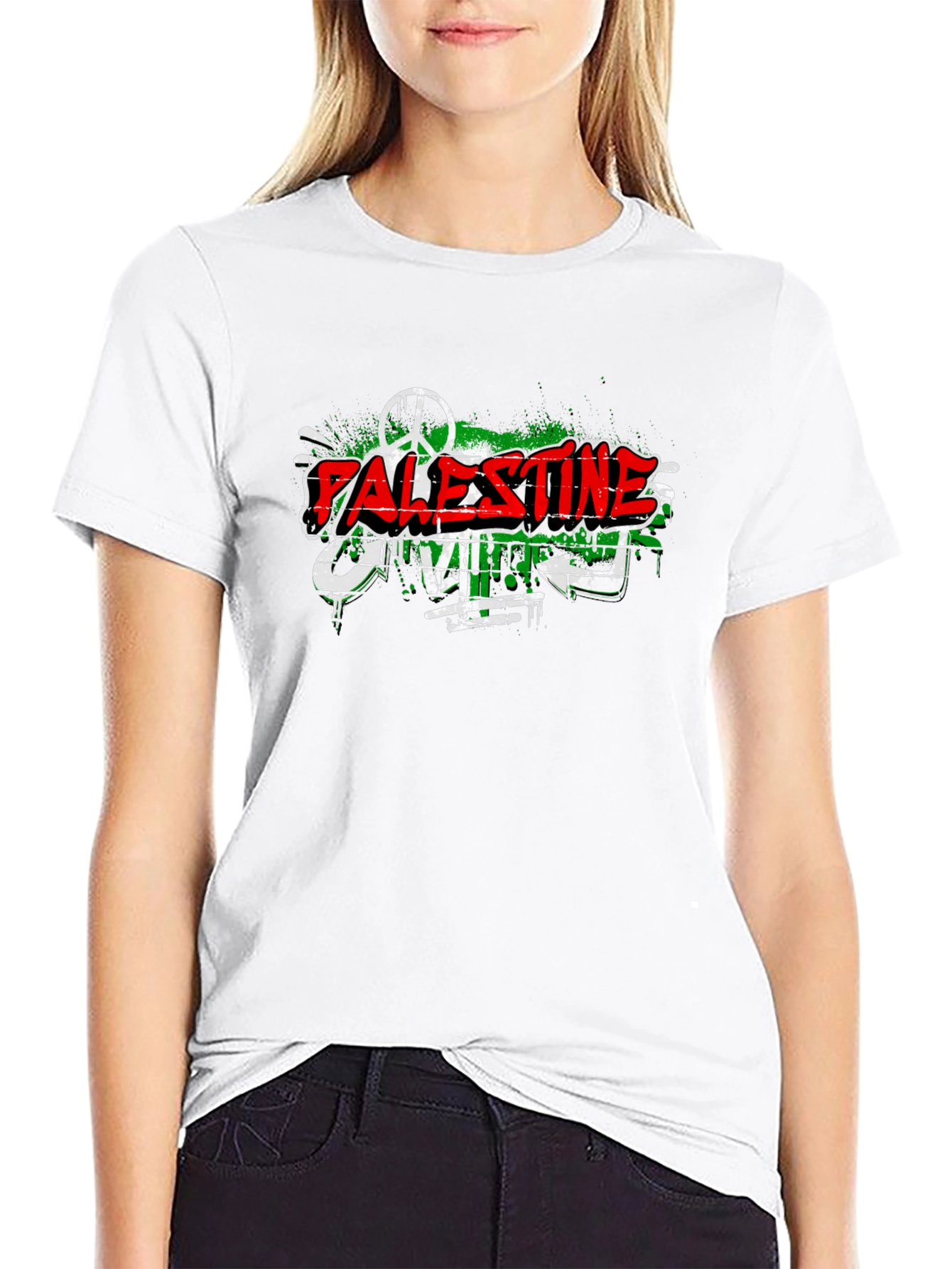 Palestine Graffiti T-Shirt Peace & Freedom