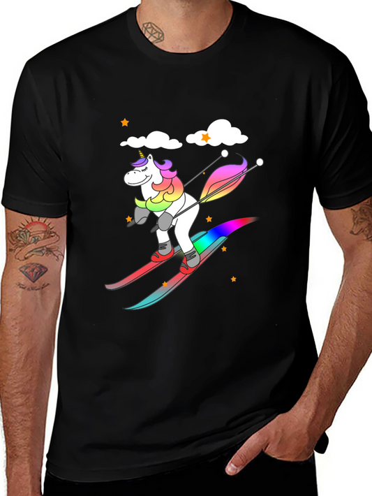 Unicorn Skiing Graphic Tee - Fun & Unique Design