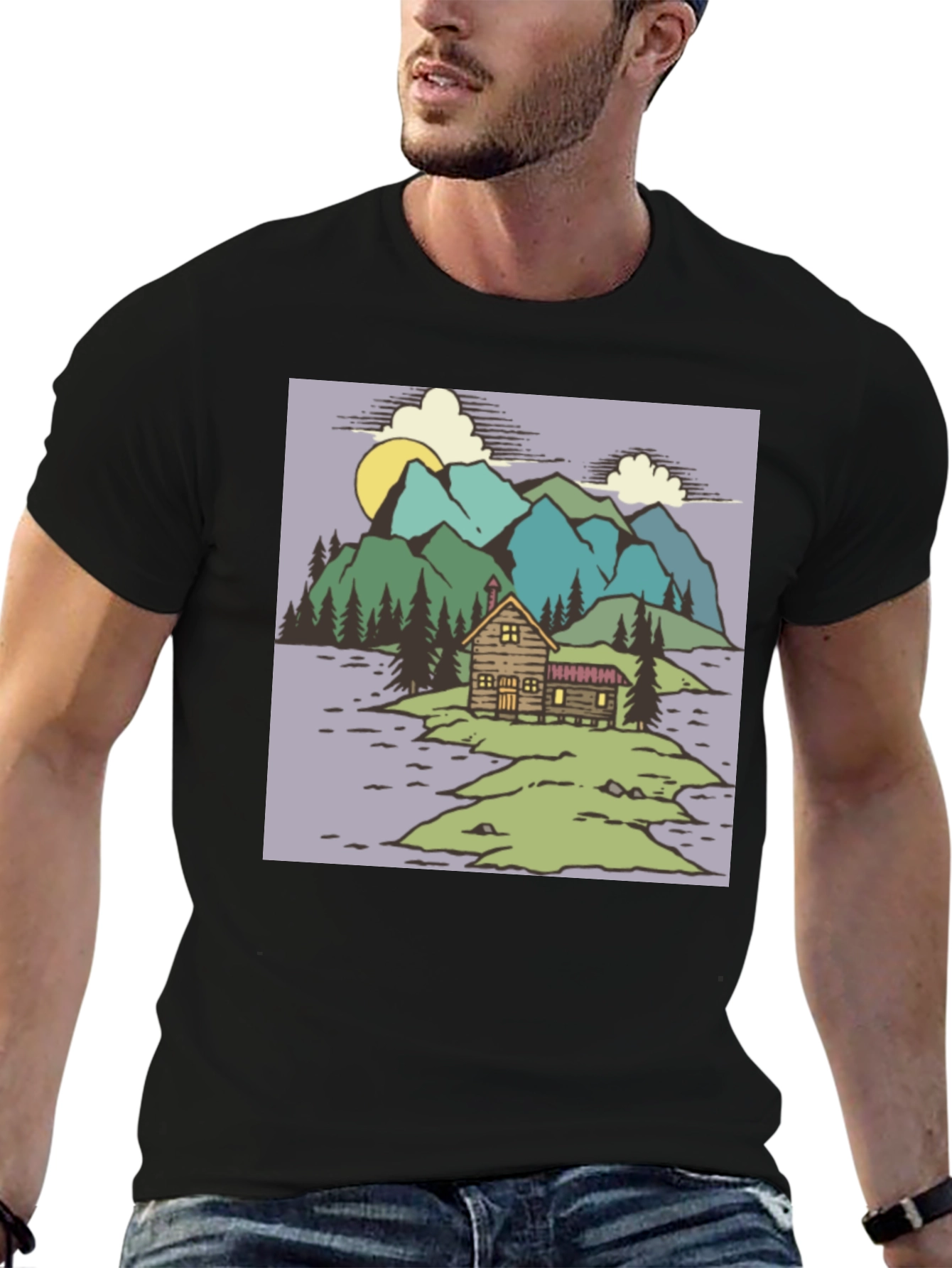 Cabin in the Woods Graphic Tee - Black