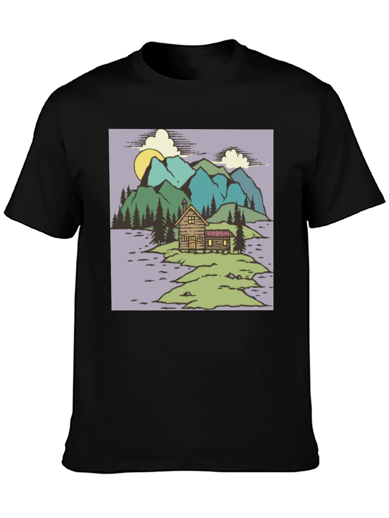 Cabin in the Woods Graphic Tee - Black
