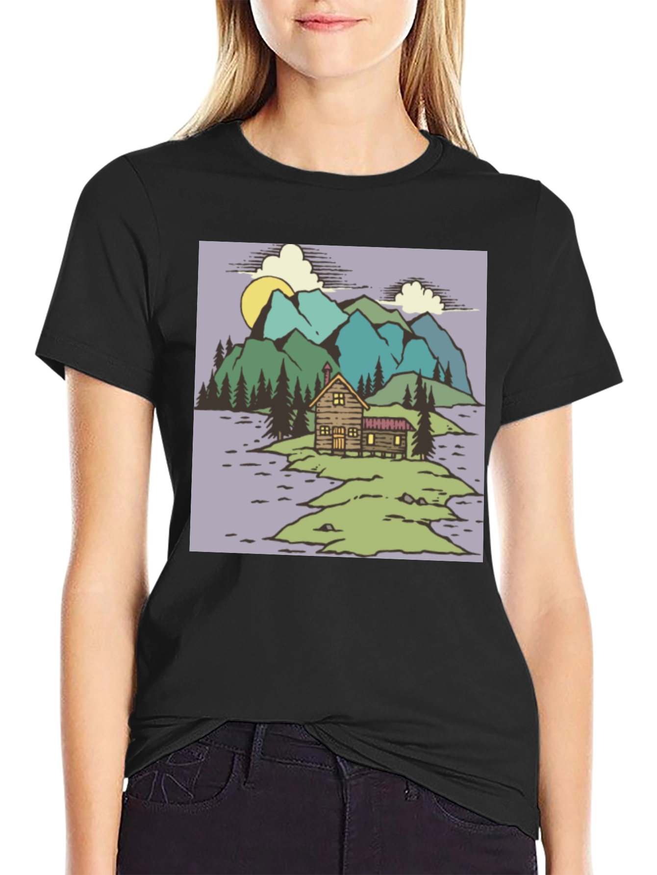 Cabin in the Woods Graphic Tee - Black