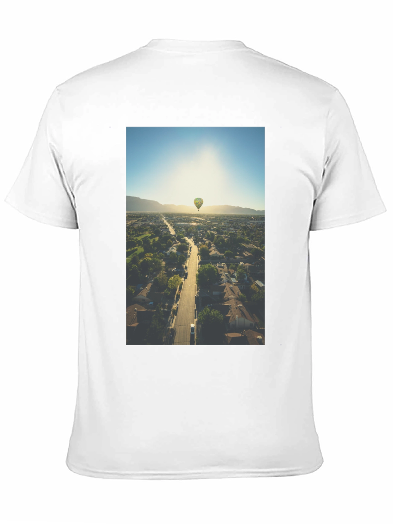 Hot Air Balloon Graphic Tee - Aerial View T-Shirt
