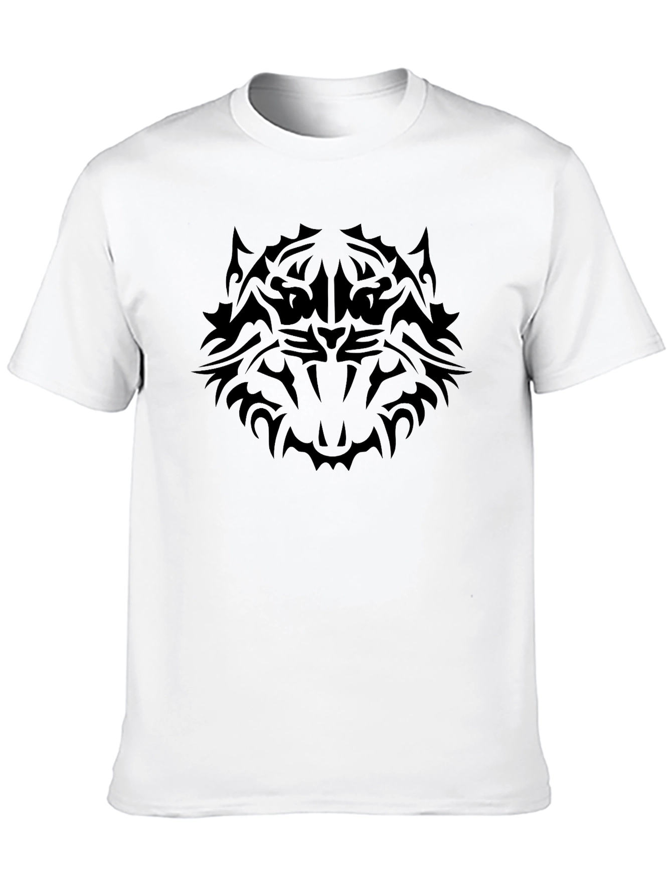 Black Tribal Tiger Graphic T-Shirt