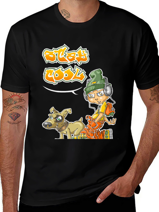 Cool Cartoon Graphic Black T-Shirt