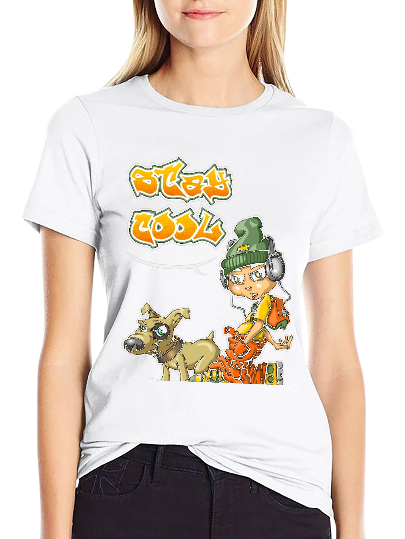 Cool Cartoon Graphic Black T-Shirt