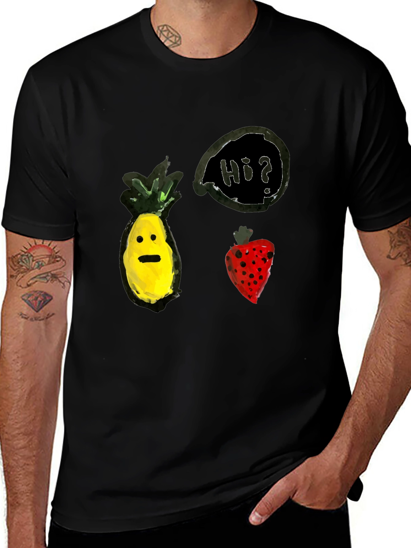 Pineapple & Strawberry Hi? Graphic Tee
