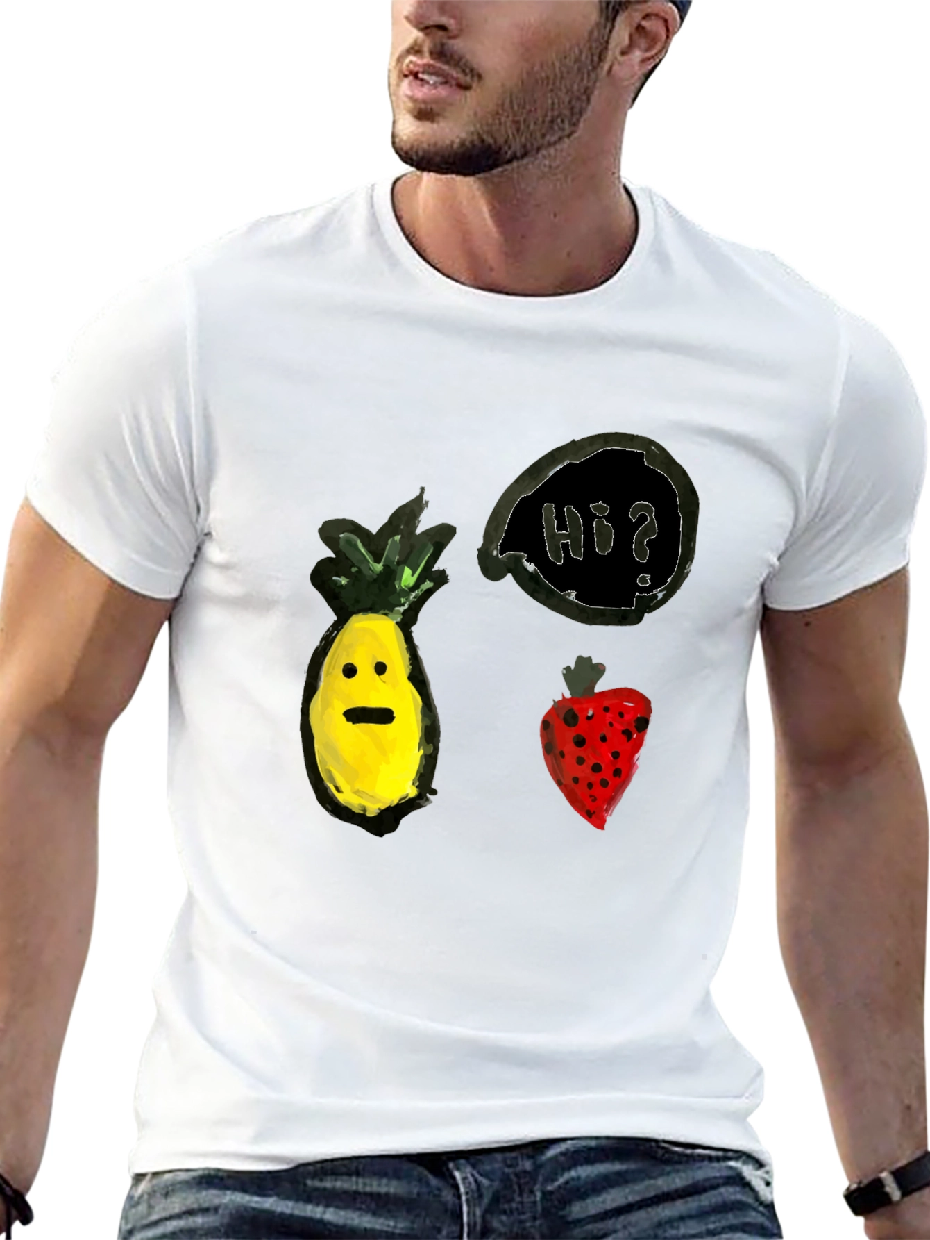 Pineapple & Strawberry Hi? Graphic Tee