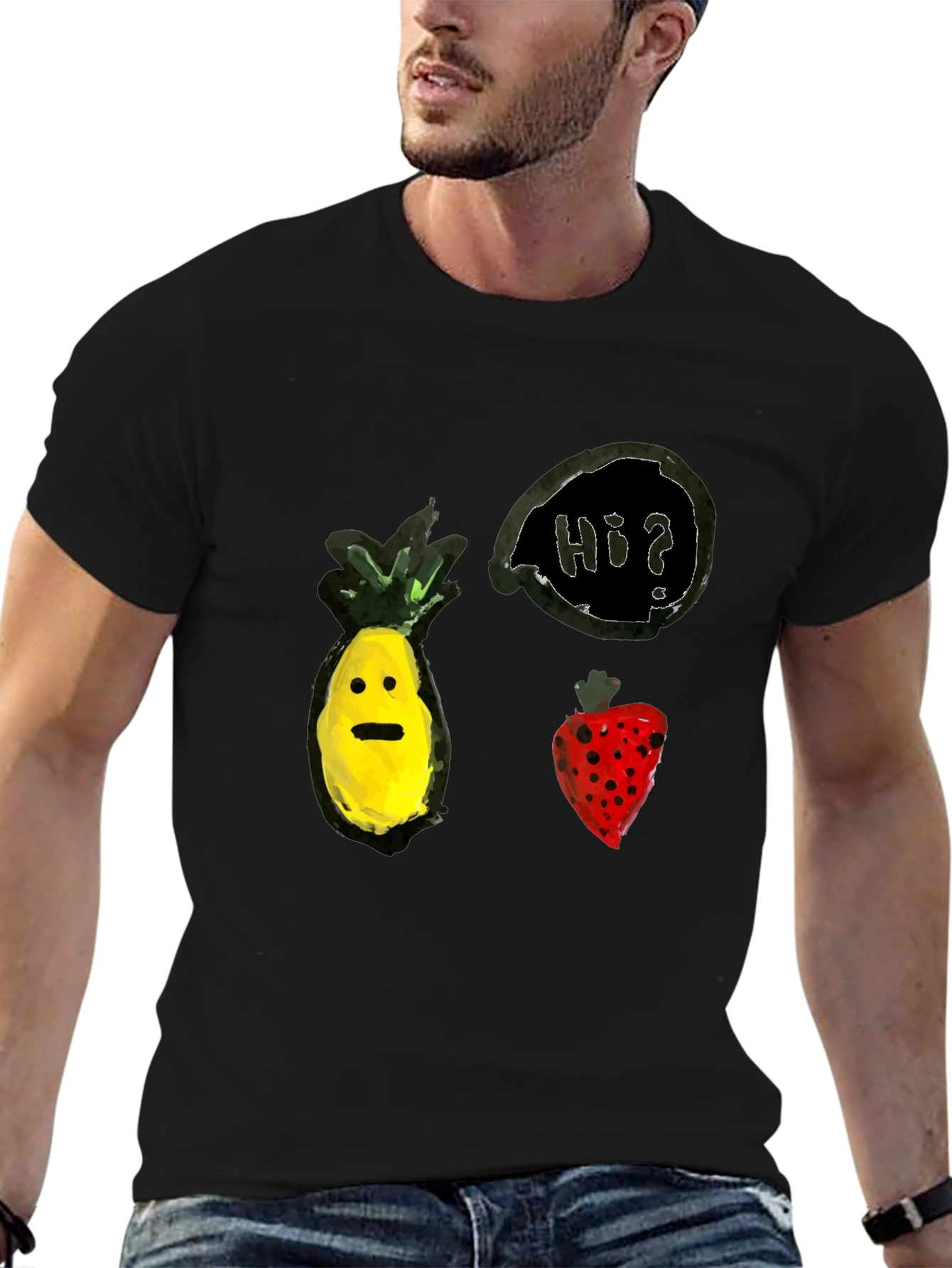 Pineapple & Strawberry Hi? Graphic Tee