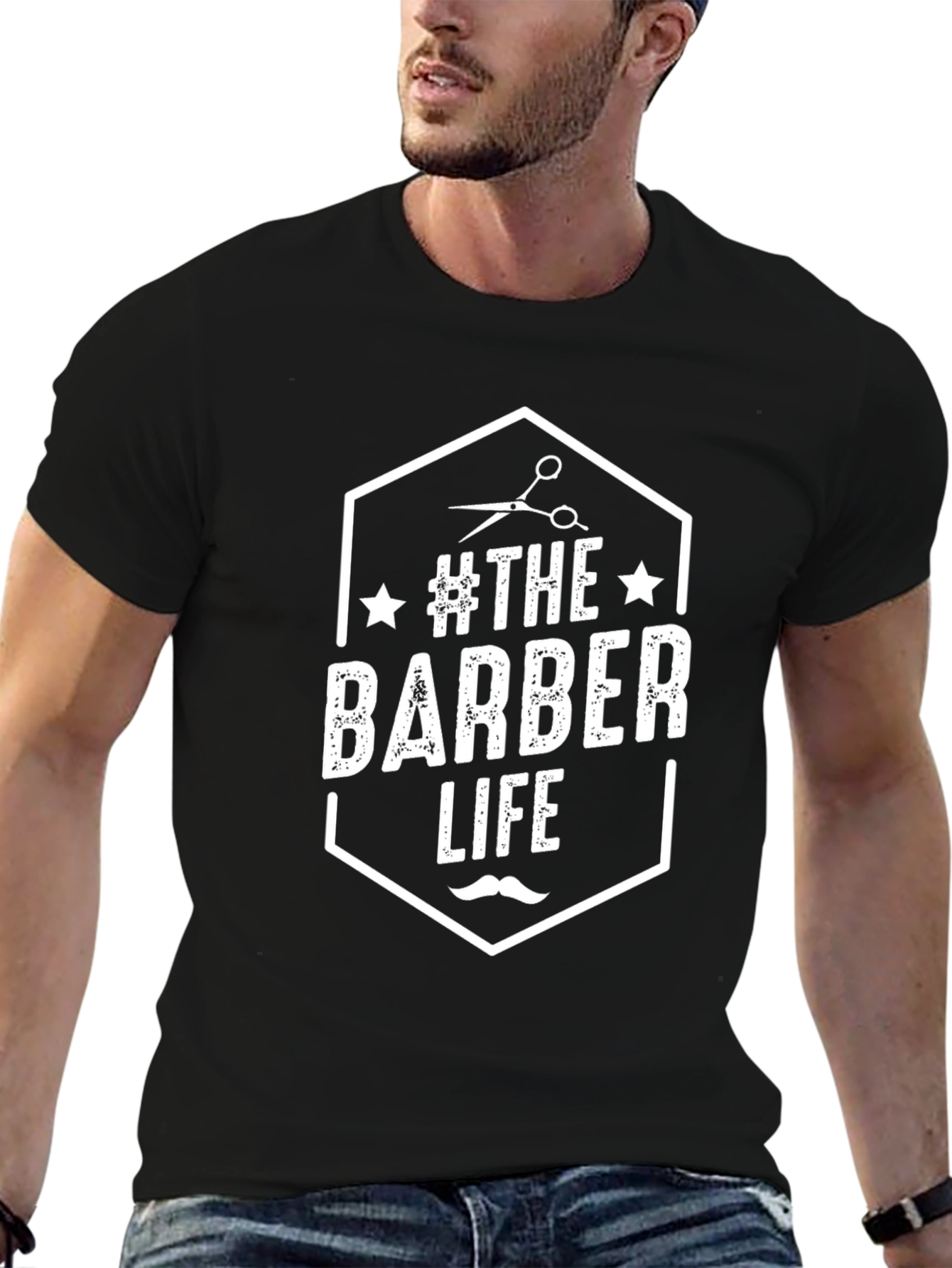 The Barber Life Graphic Tee - Black Cotton T-Shirt