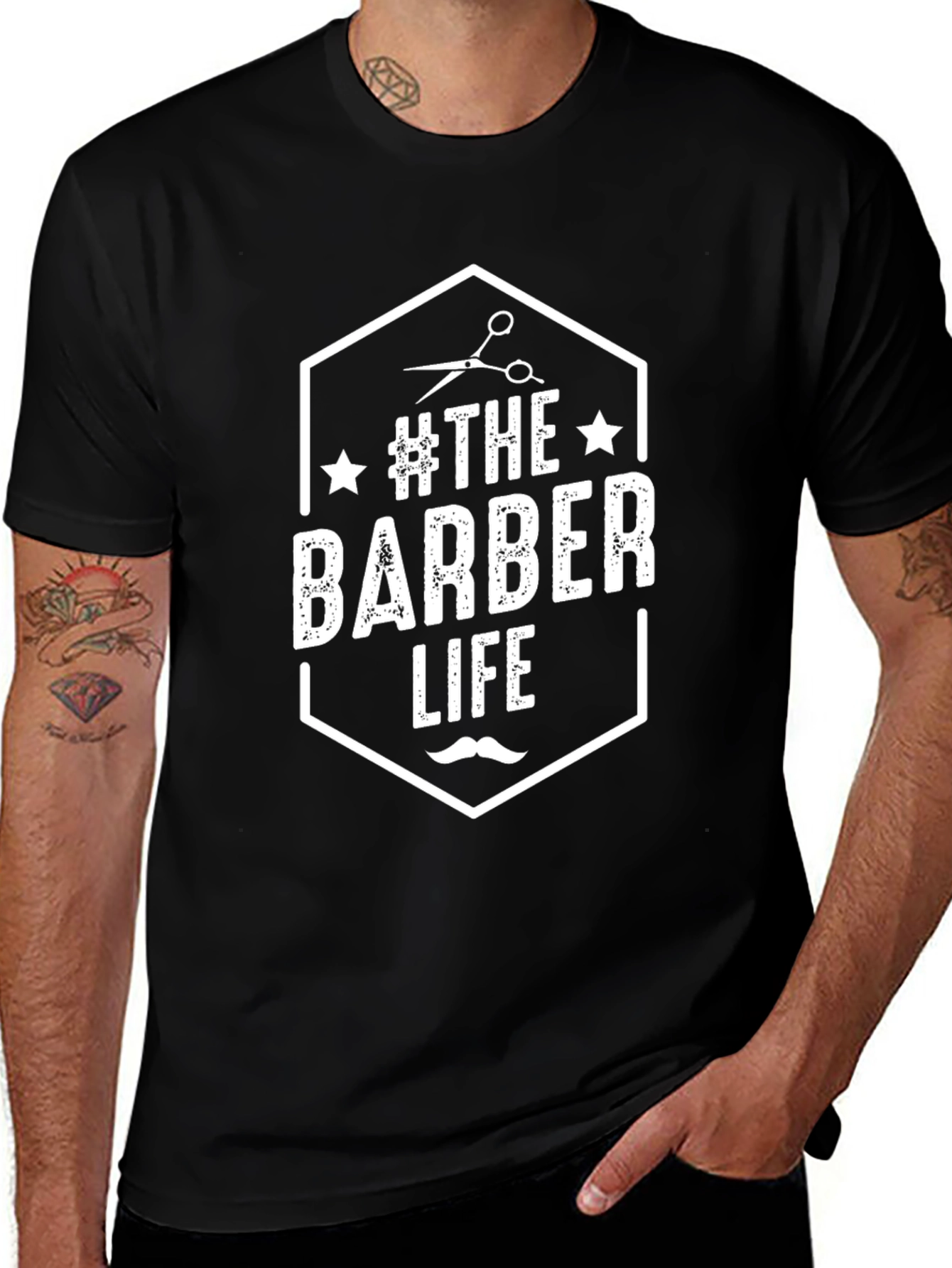 The Barber Life Graphic Tee - Black Cotton T-Shirt