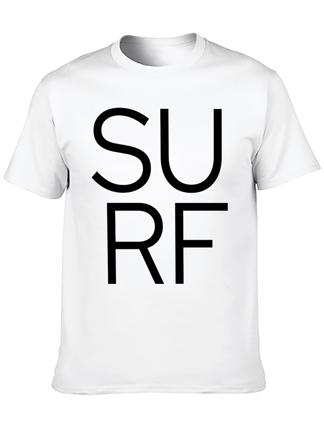 Black SURF Graphic Tee Shirt - Casual Style