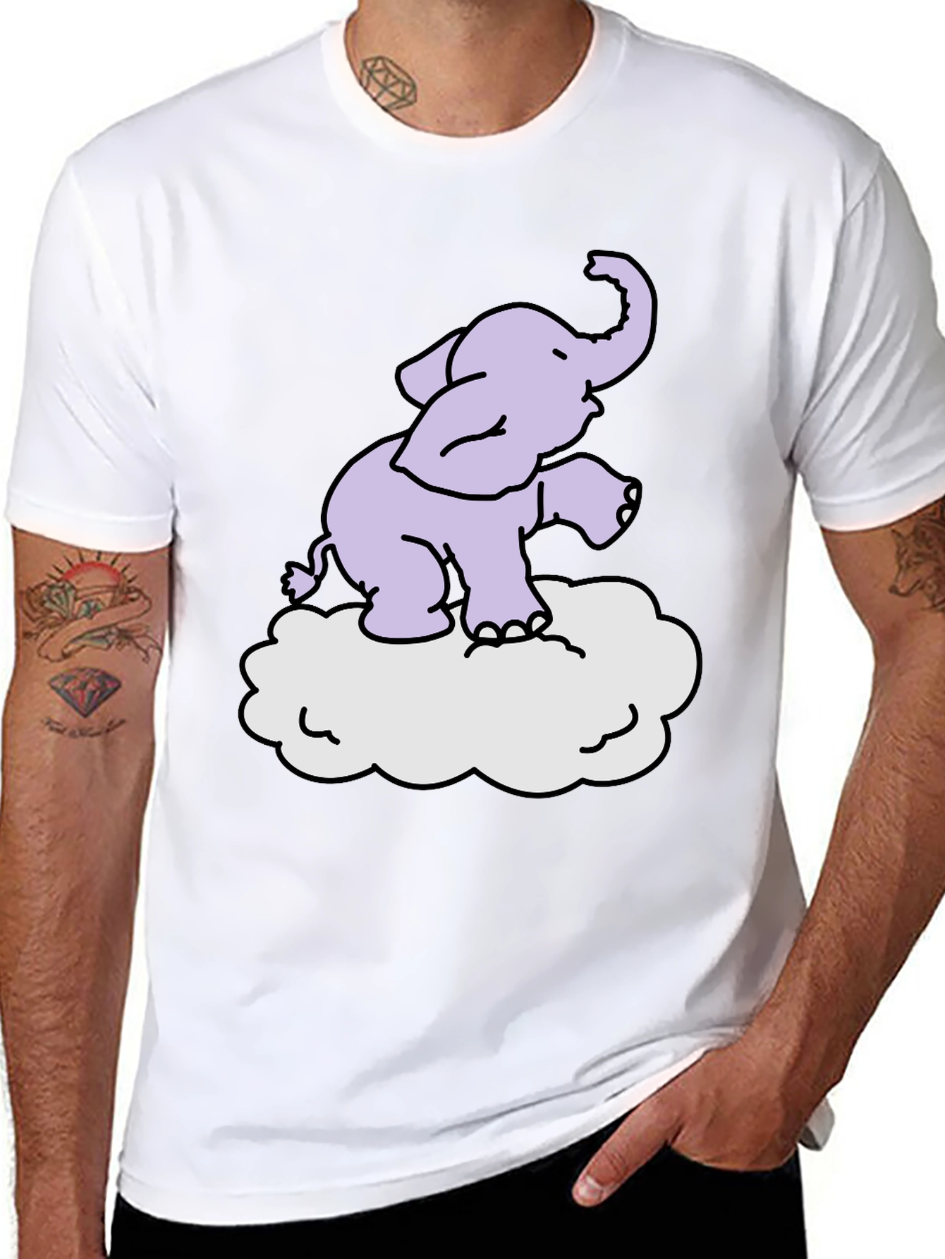 Elephant Cloud T-Shirt - Cute Graphic Tee