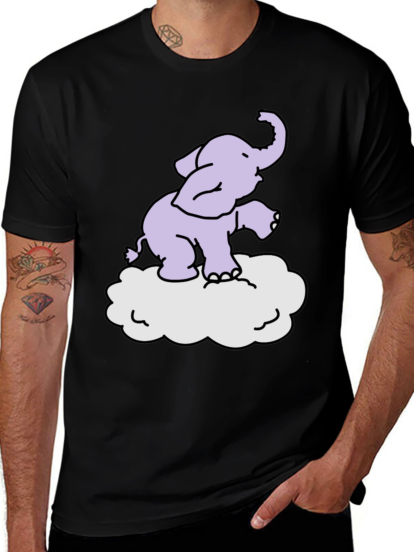 Elephant Cloud T-Shirt - Cute Graphic Tee