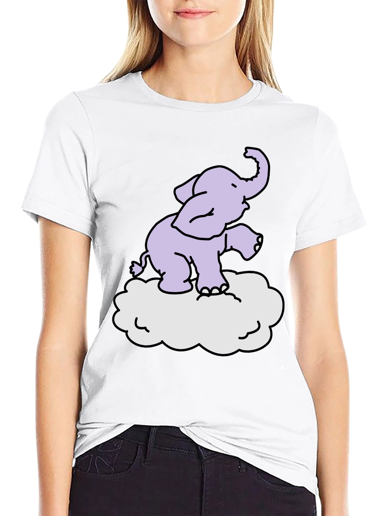 Elephant Cloud T-Shirt - Cute Graphic Tee