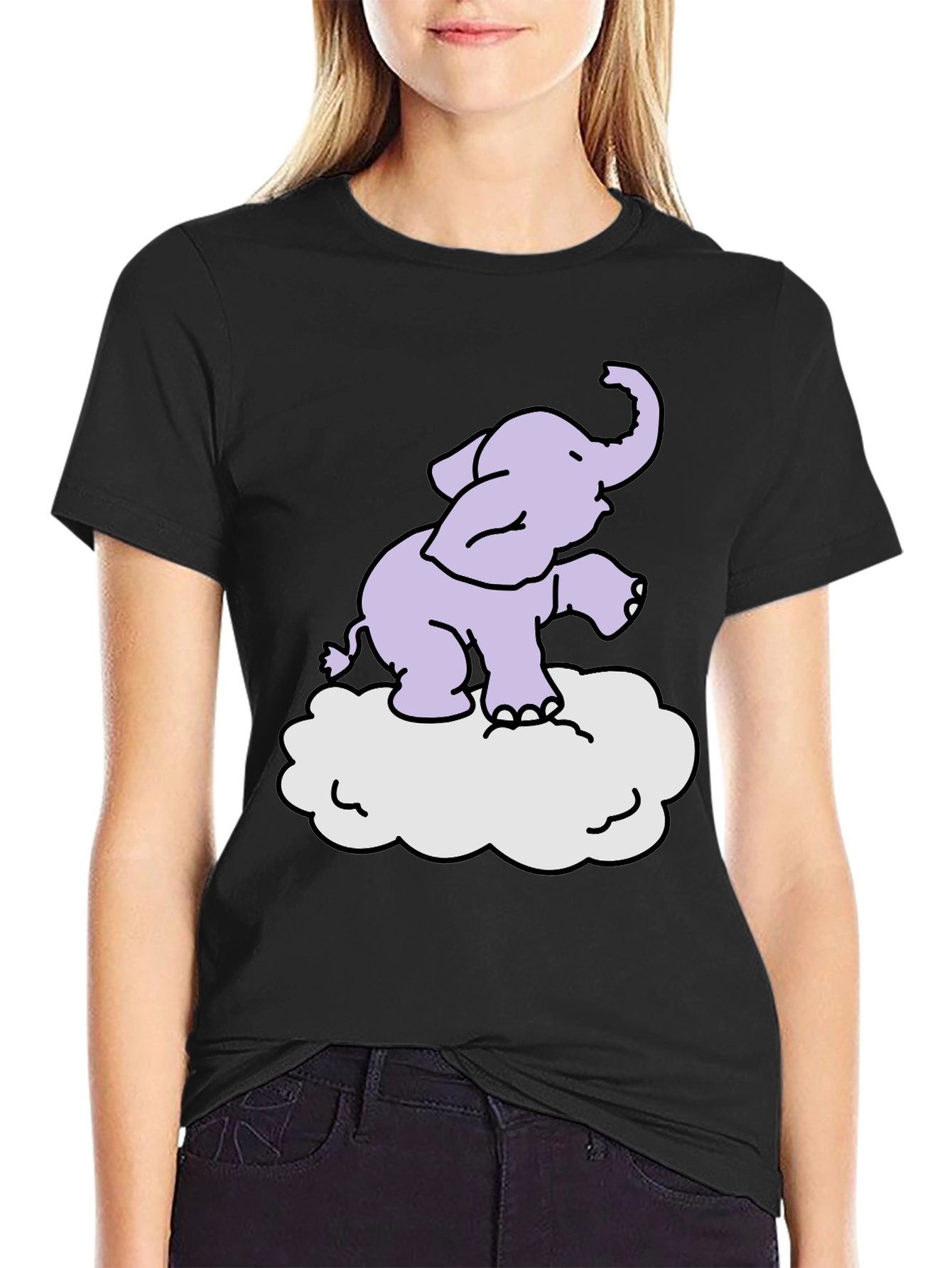 Elephant Cloud T-Shirt - Cute Graphic Tee