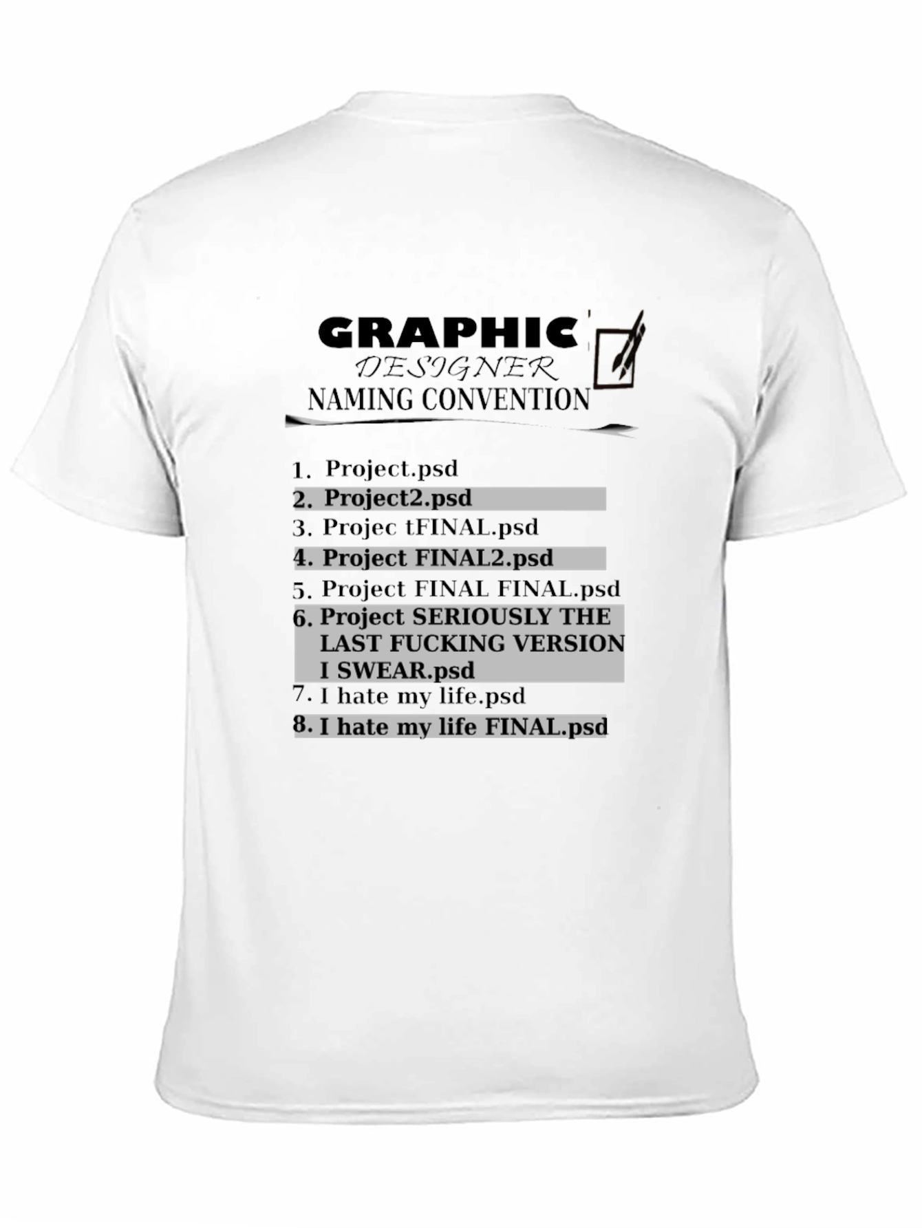 Graphic Designer Naming Convention T-Shirt