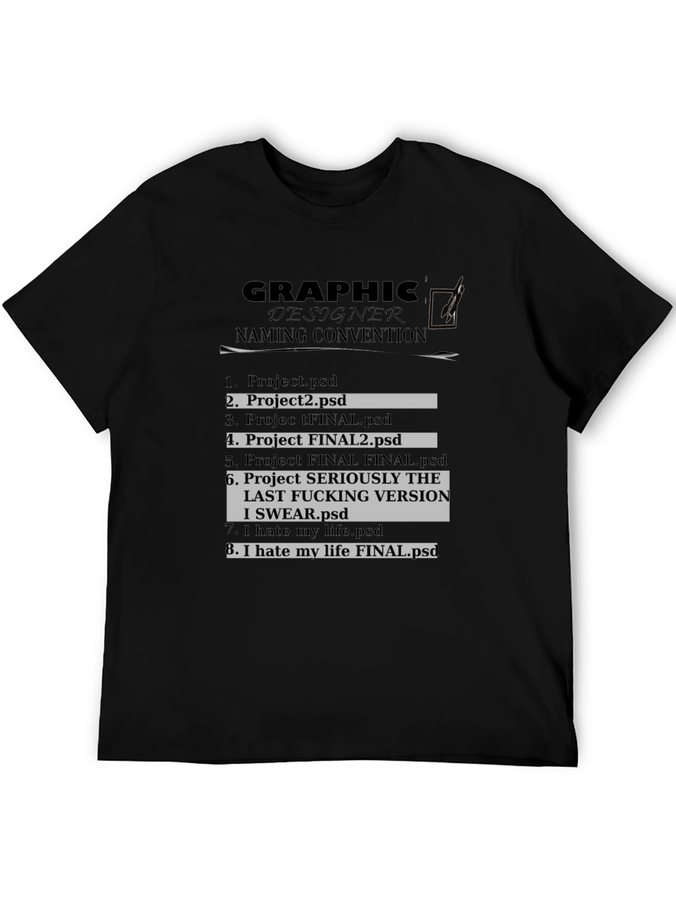 Graphic Designer Naming Convention T-Shirt