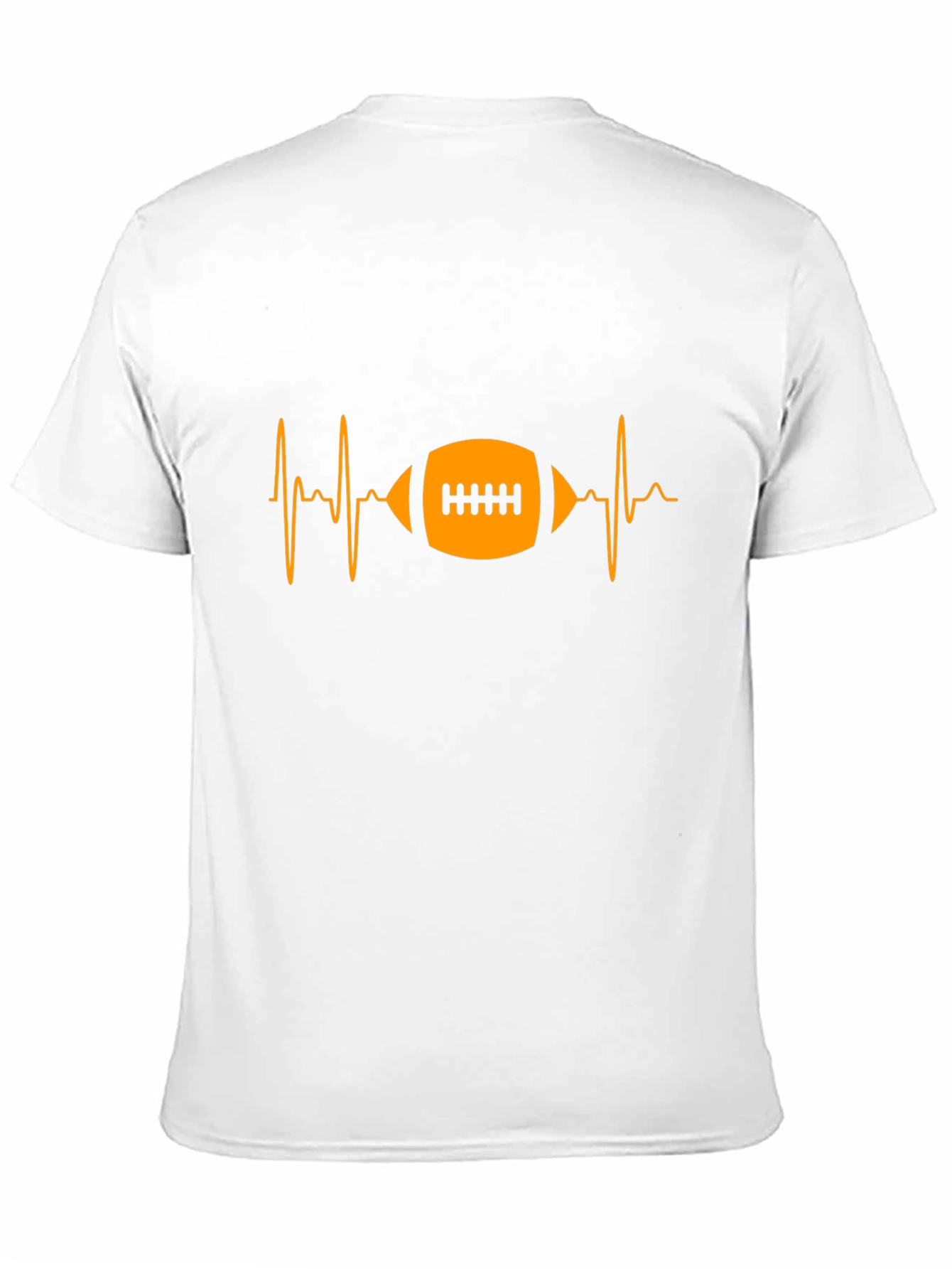 Football Heartbeat Graphic Tee - Black Cotton T-Shirt