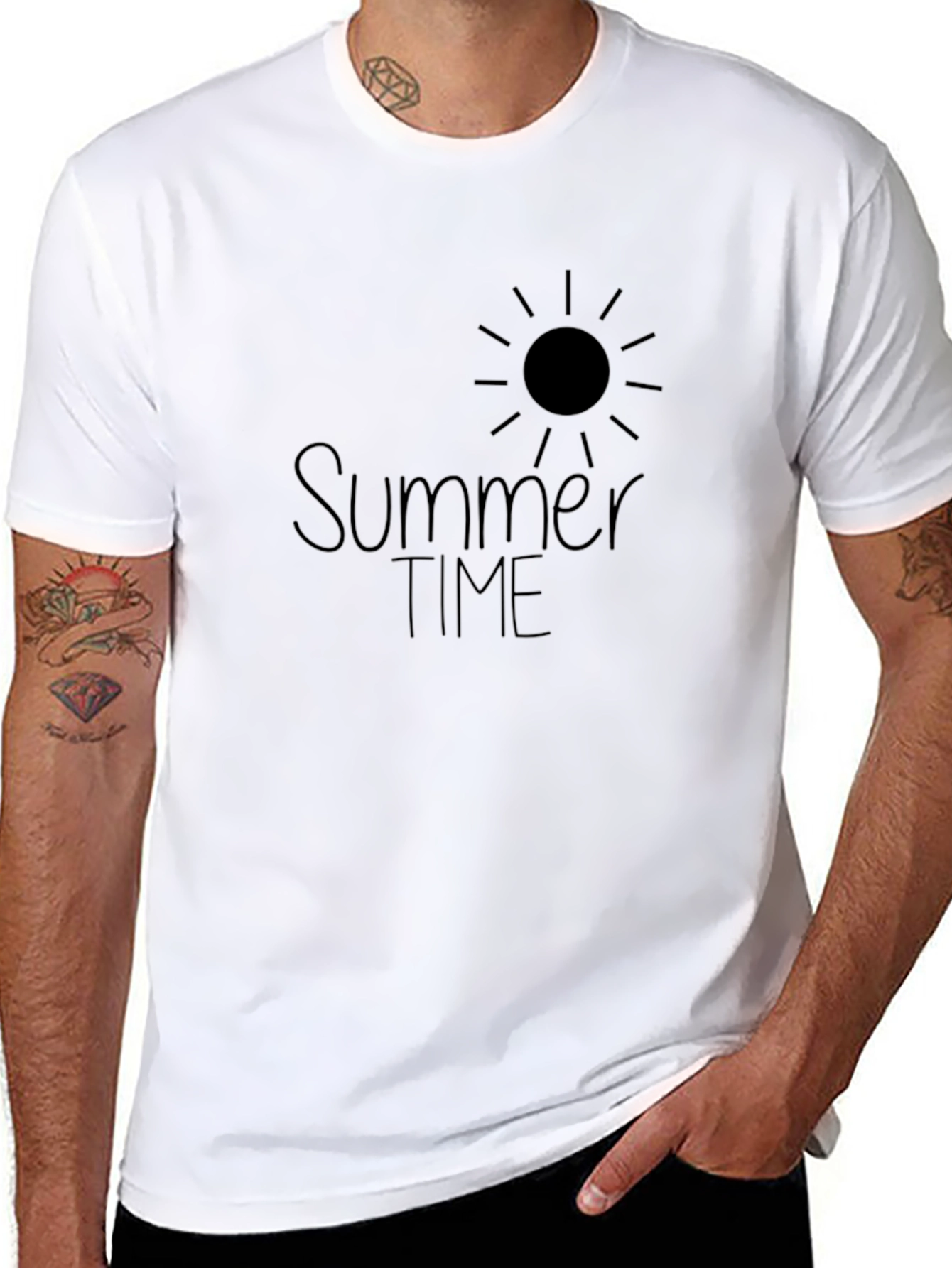 Summer Time Black Graphic Tee