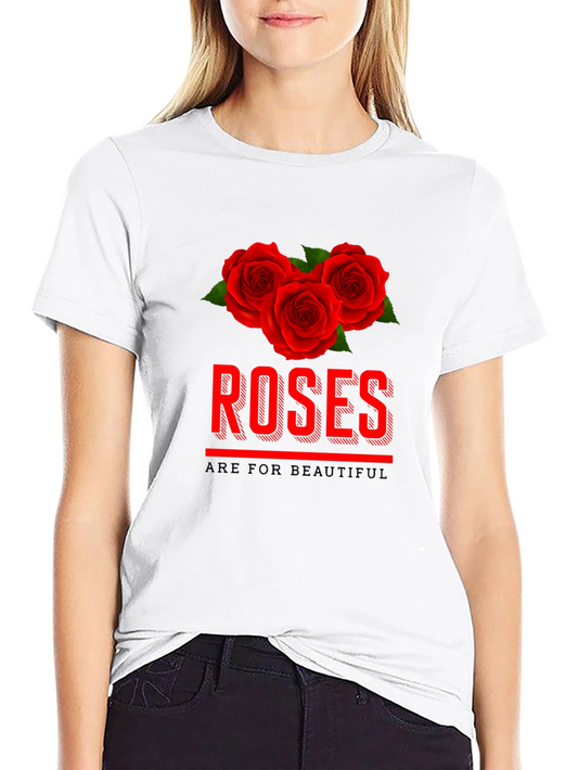 Roses Are For Beautiful Black Graphic Tee