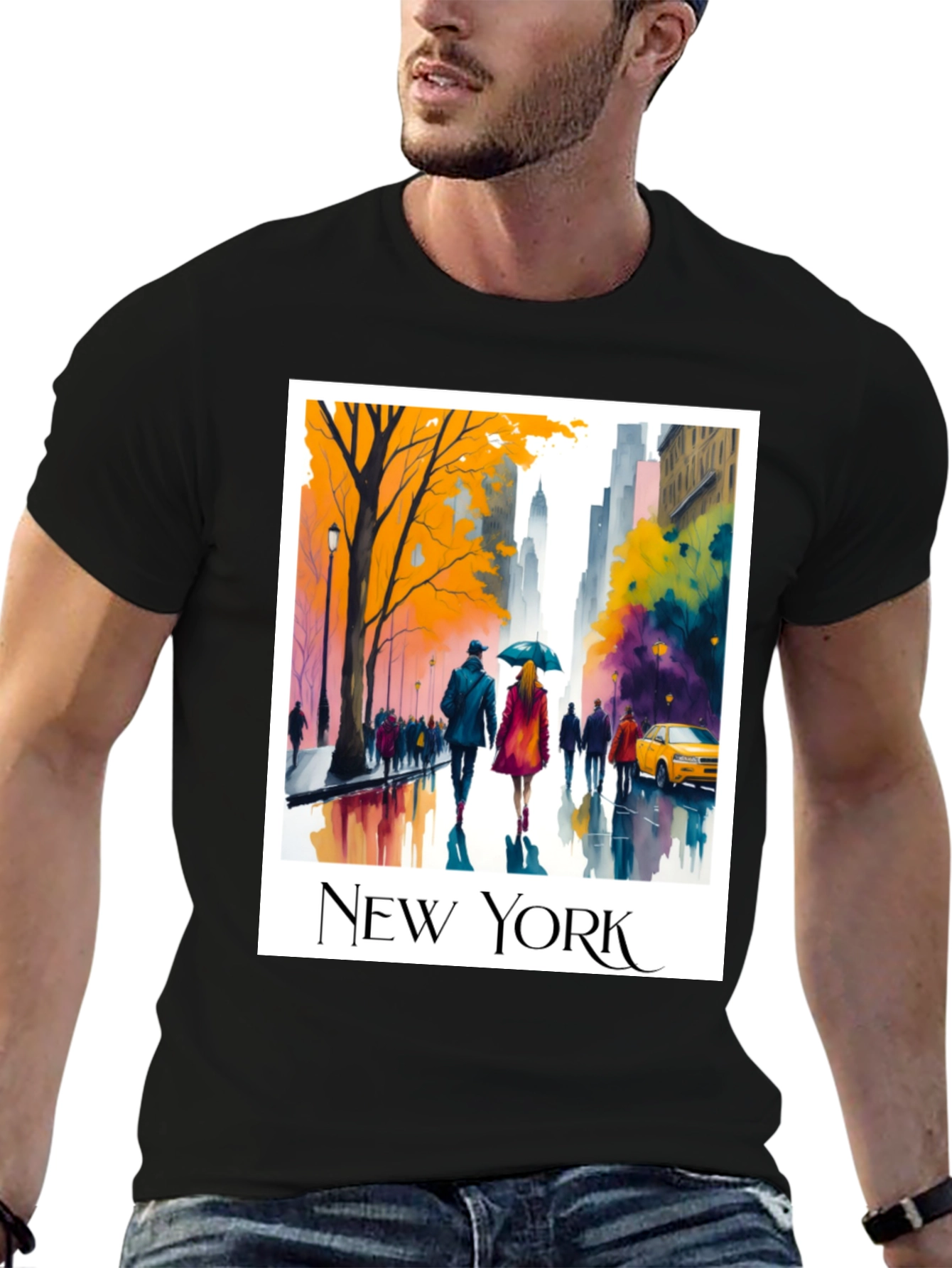 New York Cityscape Graphic T-Shirt