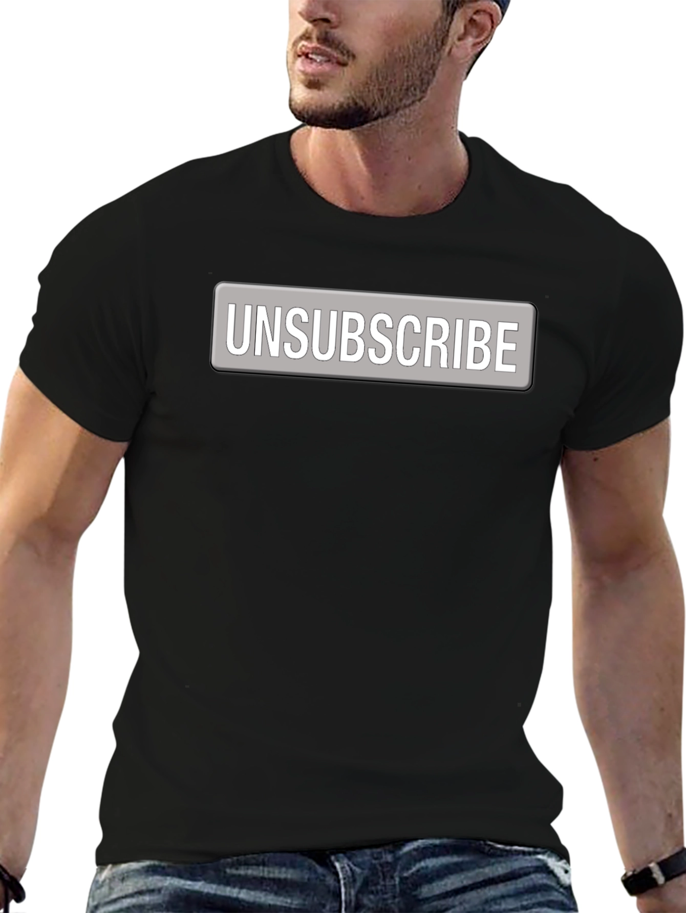 Unsubscribe Button Graphic Tee - Bold Statement Shirt