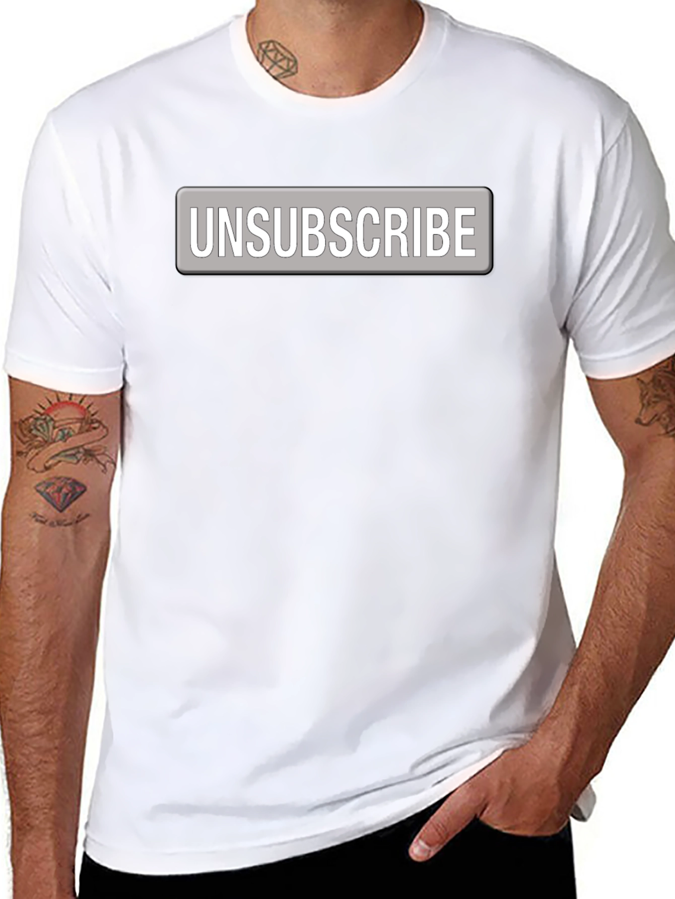 Unsubscribe Button Graphic Tee - Bold Statement Shirt