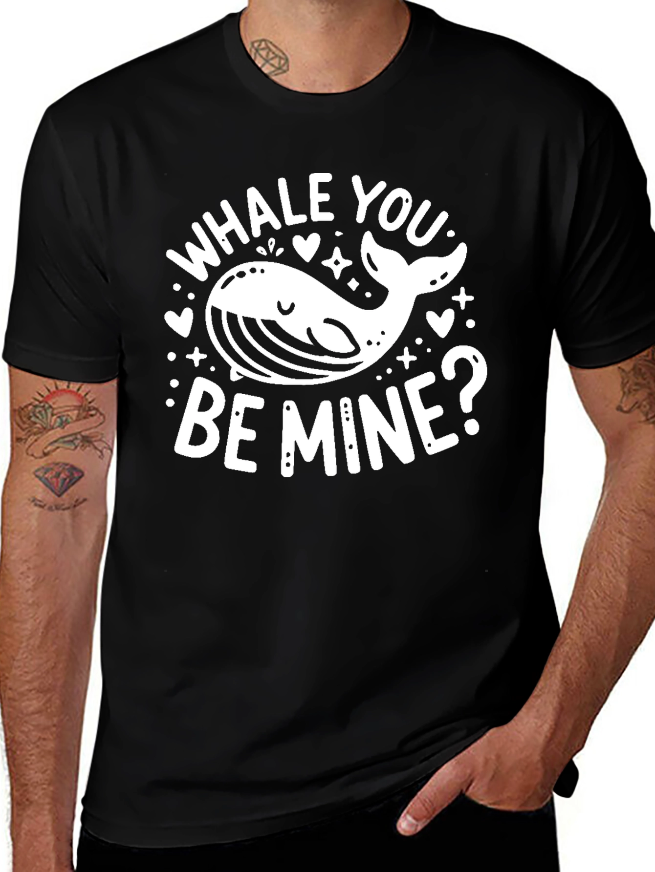 Whale You Be Mine? Graphic Tee - Black