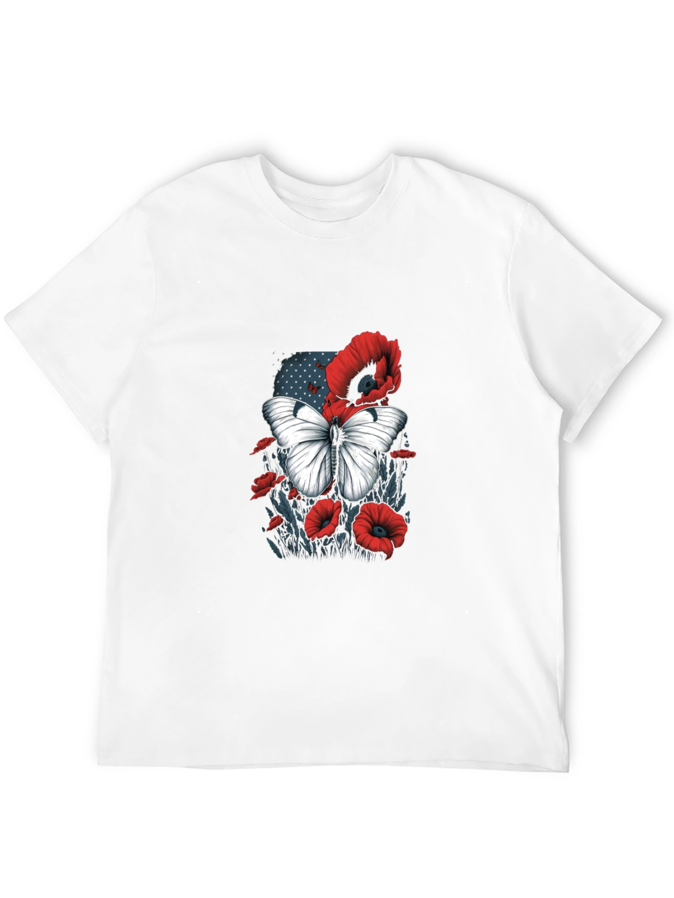 Butterfly & Poppy Graphic Tee - Classic Black T-Shirt