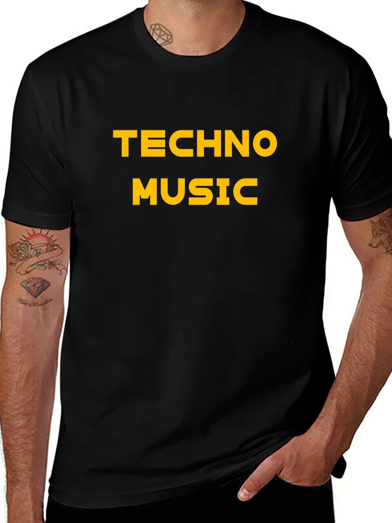 Techno Music Graphic T-Shirt - Black