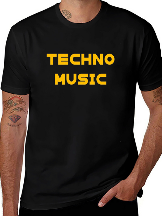 Techno Music Graphic T-Shirt - Black