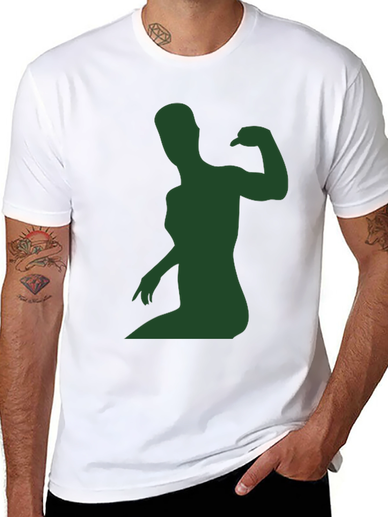 Muscle Woman Silhouette Graphic Tee