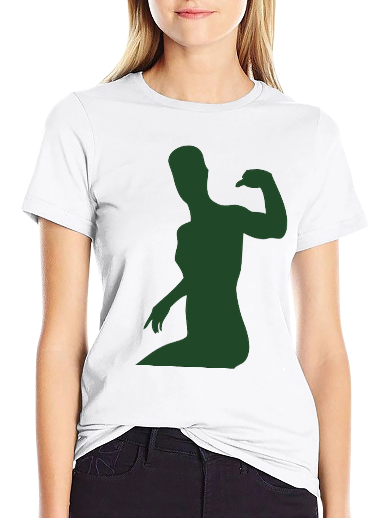 Muscle Woman Silhouette Graphic Tee