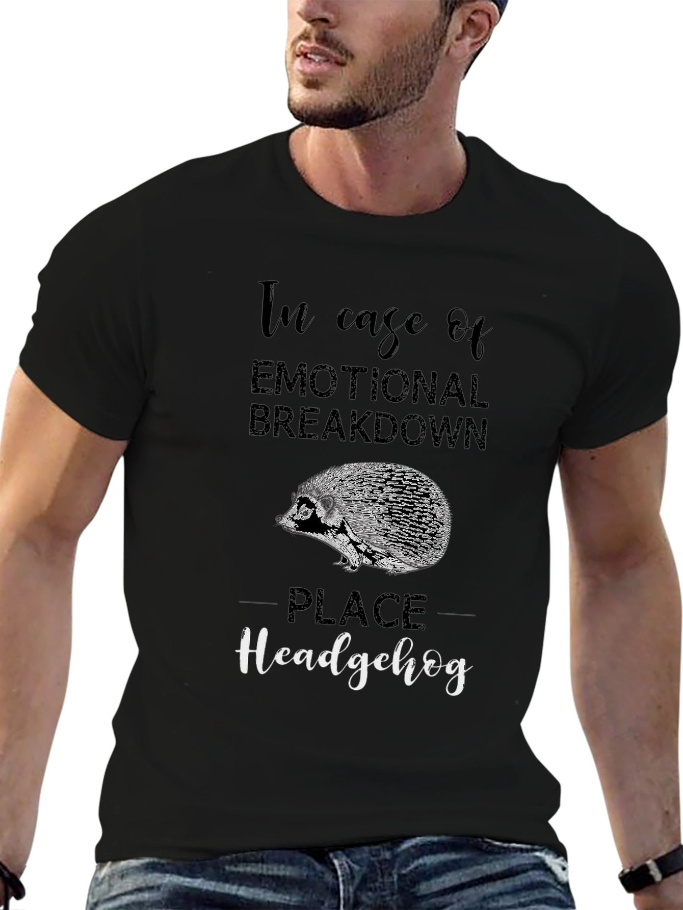 Emotional Breakdown Hedgehog Graphic T-Shirt