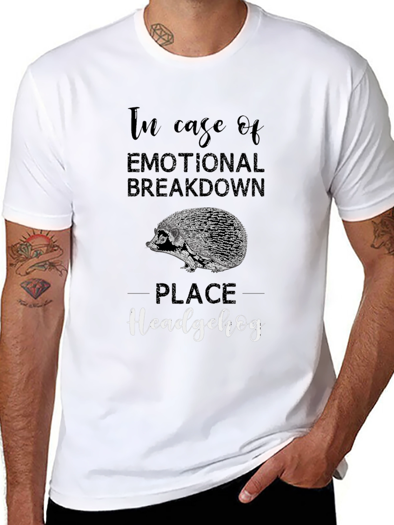Emotional Breakdown Hedgehog Graphic T-Shirt